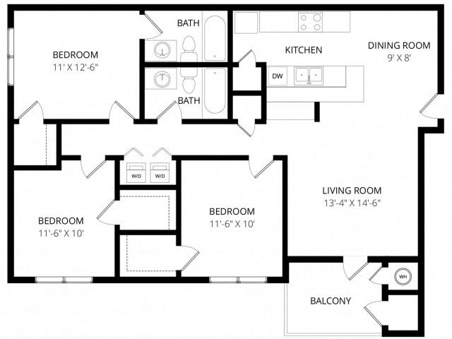 3 Bedroom floor plan